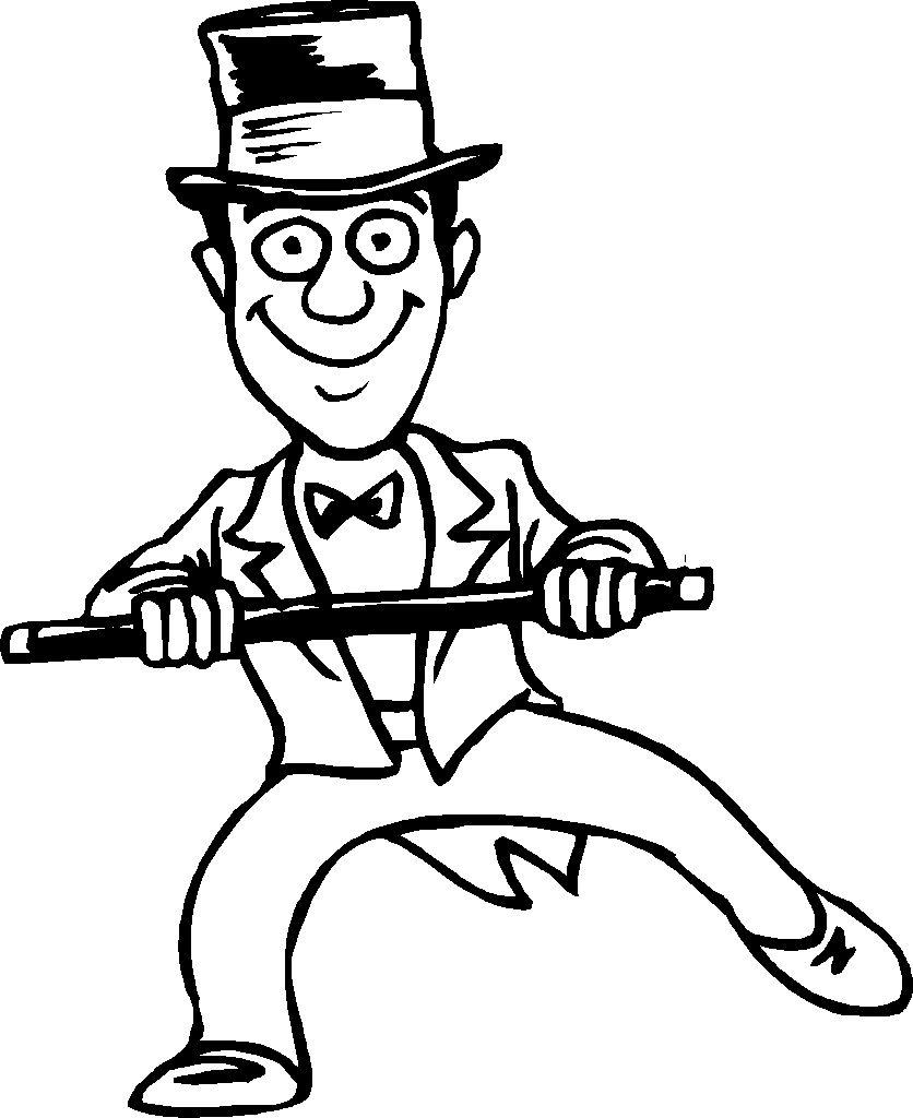 Coloriage d'un danseur et d'une danseuse en pleine performance