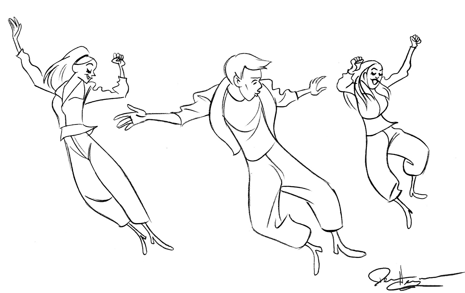 Danseur et danseuse en pleine performance artistique