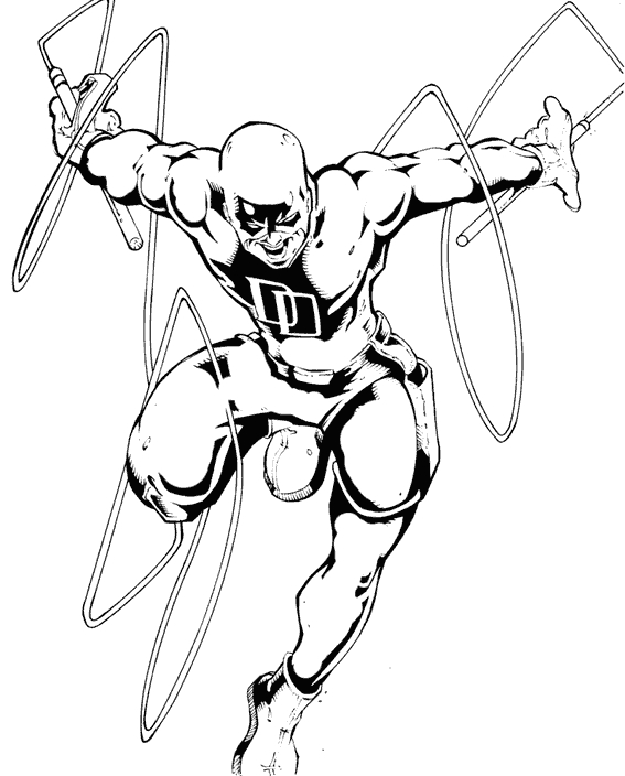 Daredevil en pleine action dans un décor urbain