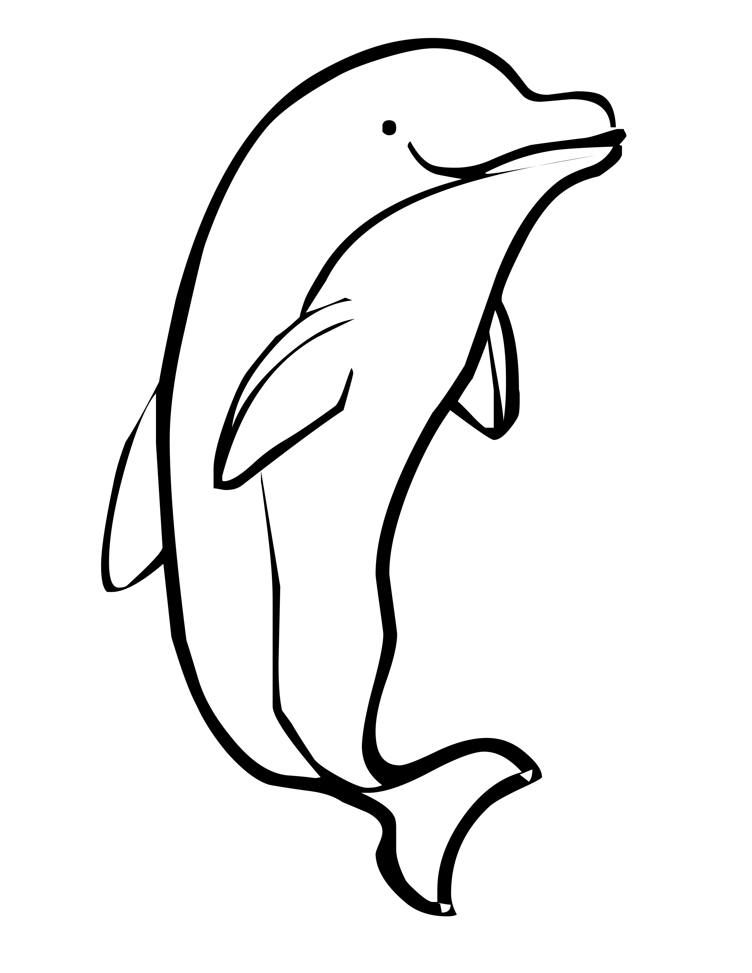 Coloriage de dauphin sautant au-dessus de vagues