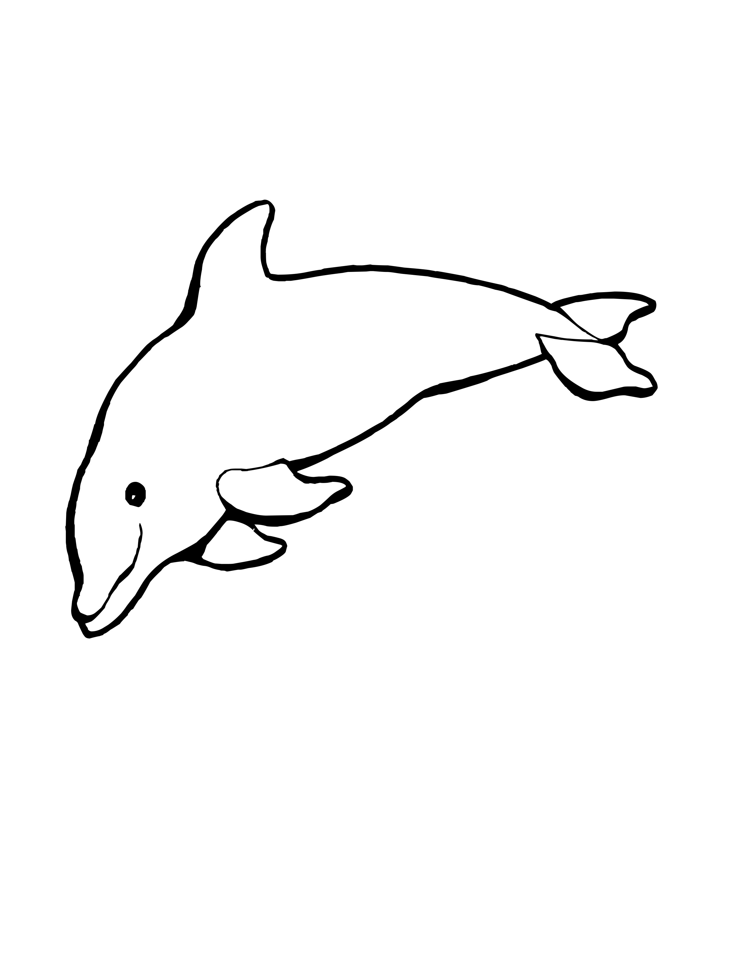 Coloriage d'un dauphin jouant dans les vagues