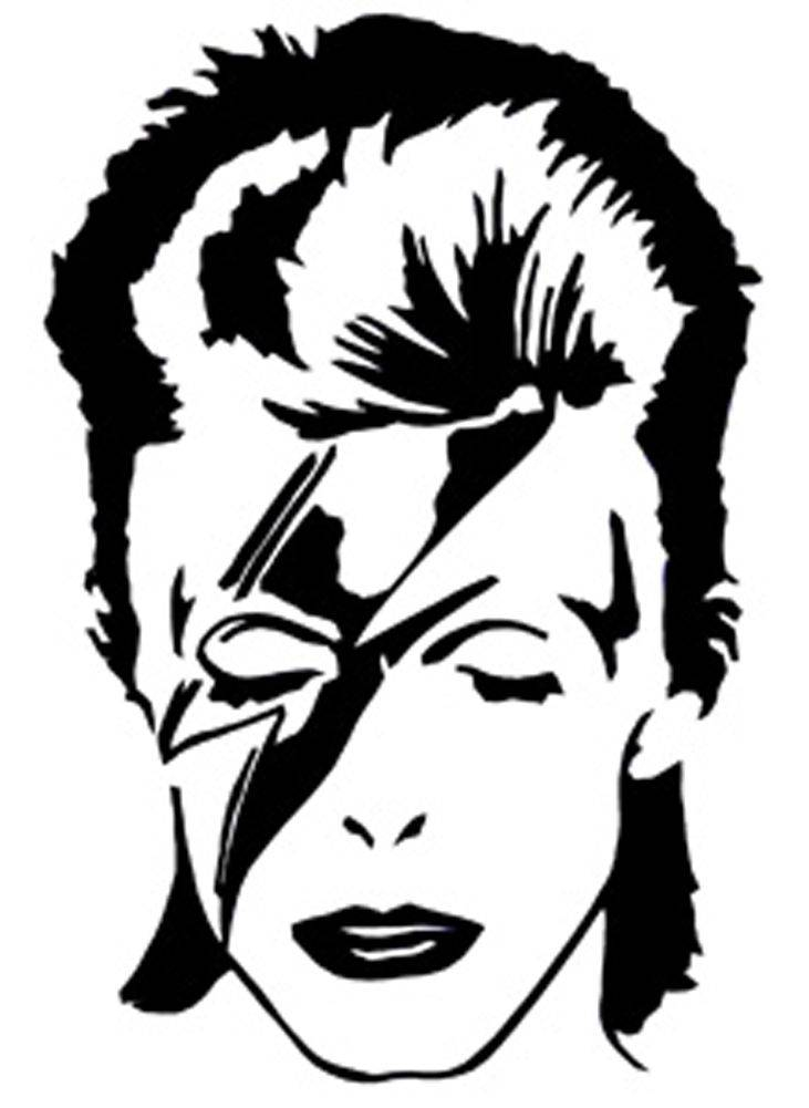 Coloriage de David Bowie en pleine performance sur scène