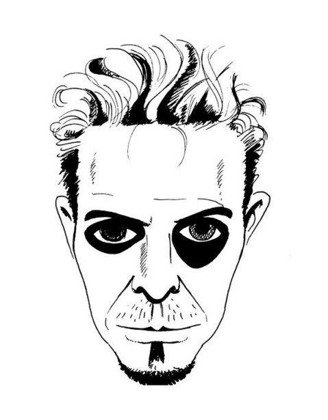 Coloriage de David Bowie en pleine performance musicale
