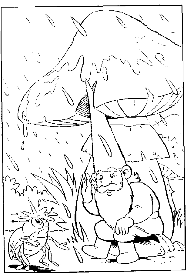 David le Gnome dans la forêt, entouré d'animaux
