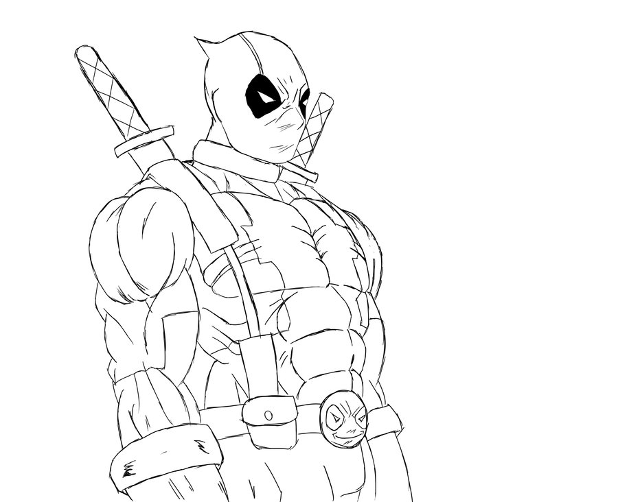 Deadpool en action, prêt à combattre avec son humour caractéristique