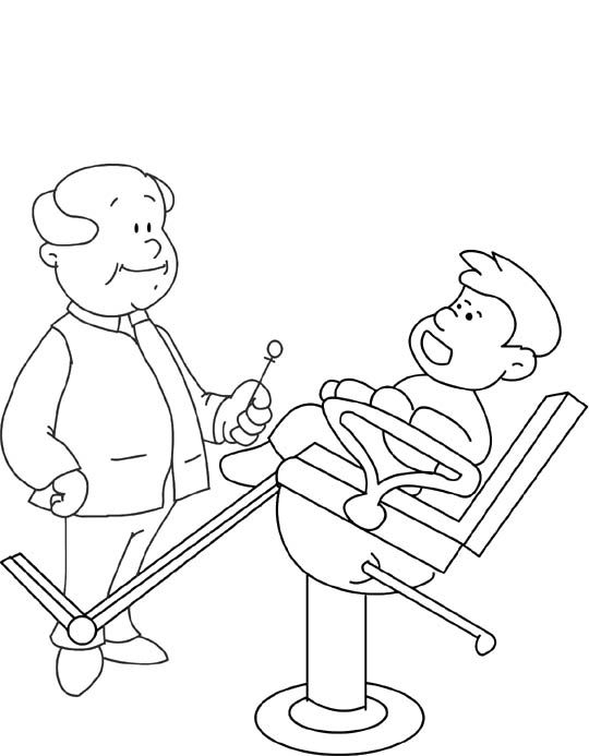 Un dentiste examine un enfant dans son cabinet dentaire