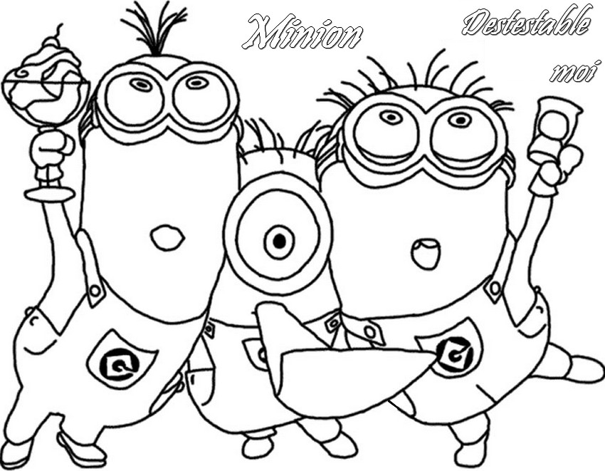 Coloriage d'un personnage de "Moi, moche et méchant" en pleine action