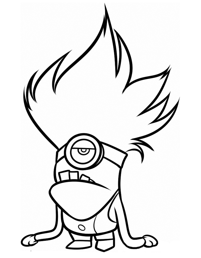Coloriage de personnages de "Détestable Moi" en pleine action