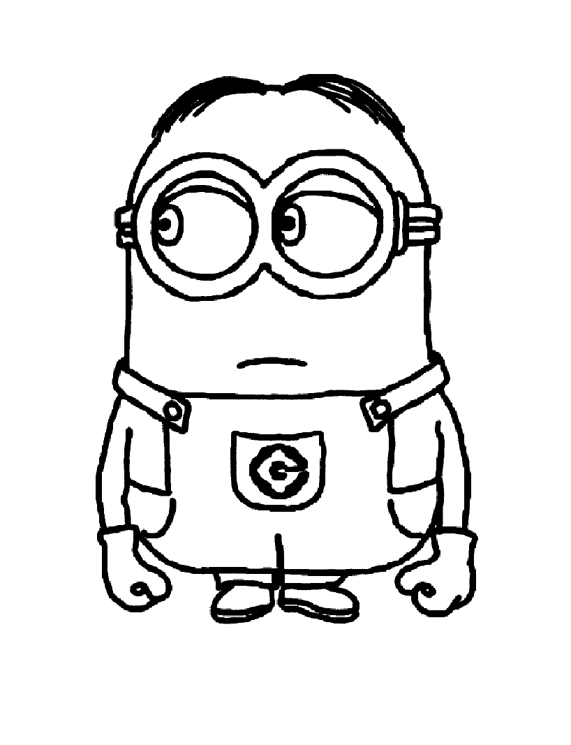 Coloriage d'un personnage emblématique de "Détestable Moi" avec un décor amusant