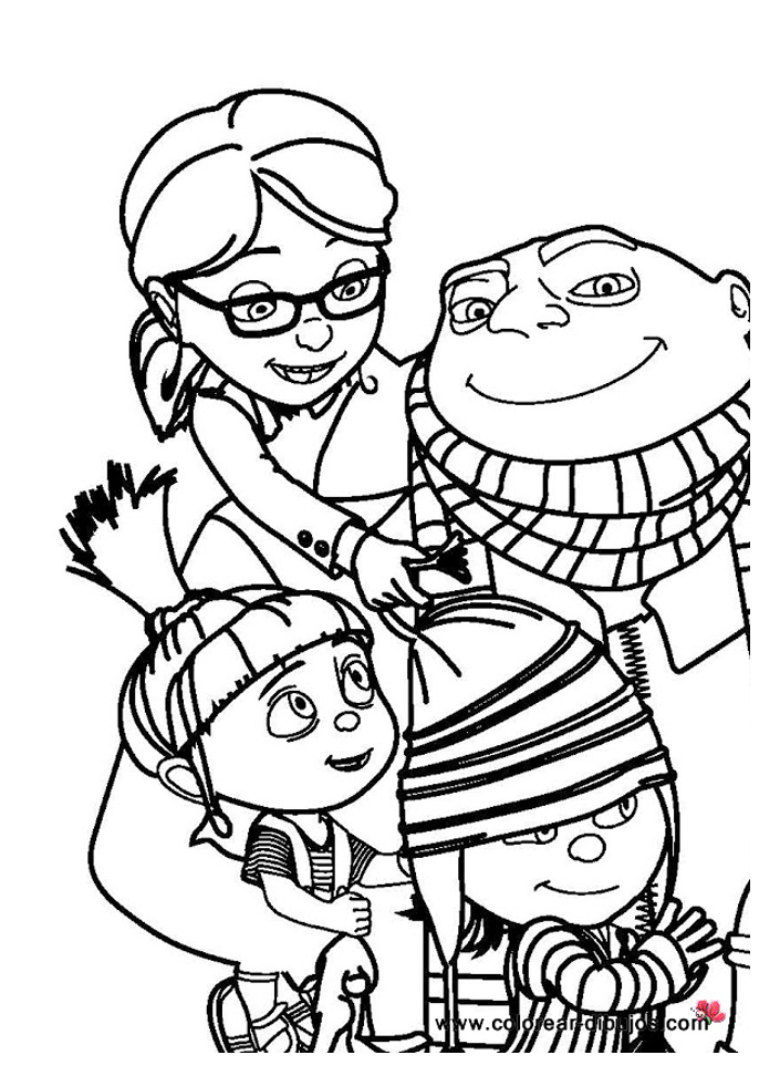 Coloriage du personnage principal de "Moi, Moche et Méchant" dans une pose amusante