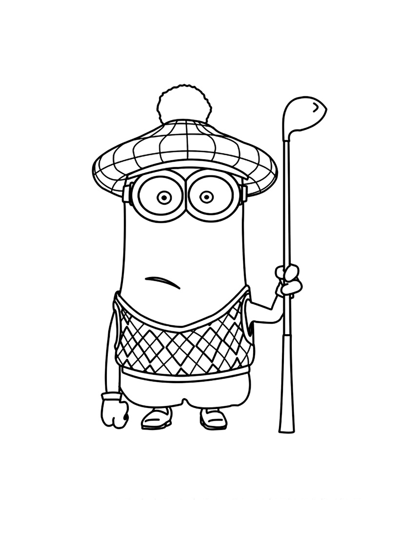 Coloriage du personnage principal de "Moi, Moche et Méchant" en pleine action