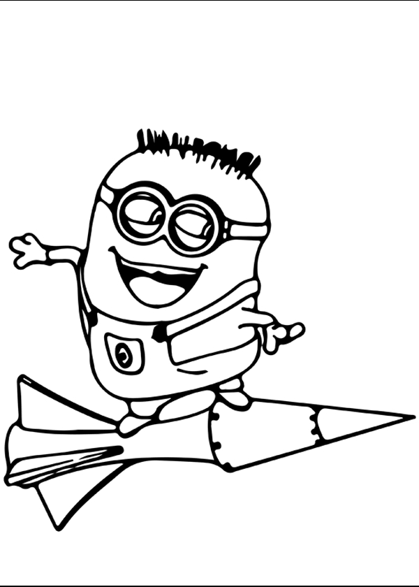 Coloriage du personnage principal du film "Détestable Moi" en pleine action