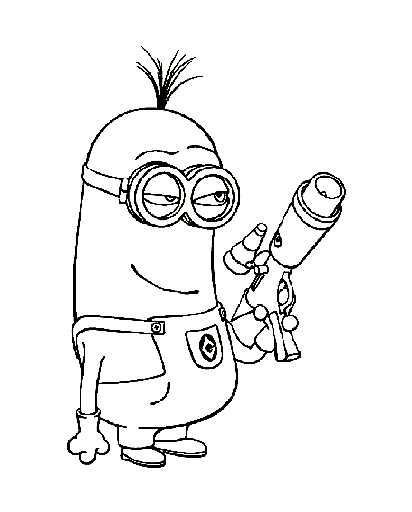 Coloriage d'un personnage emblématique de "Détestable Moi" dans une pose dynamique