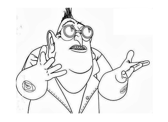 Coloriage d'un personnage de "Moi, moche et méchant" en pleine action