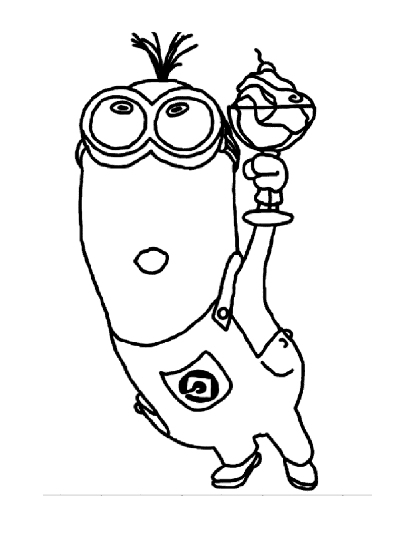 Coloriage d'un personnage de "Moi, moche et méchant" avec des accessoires amusants