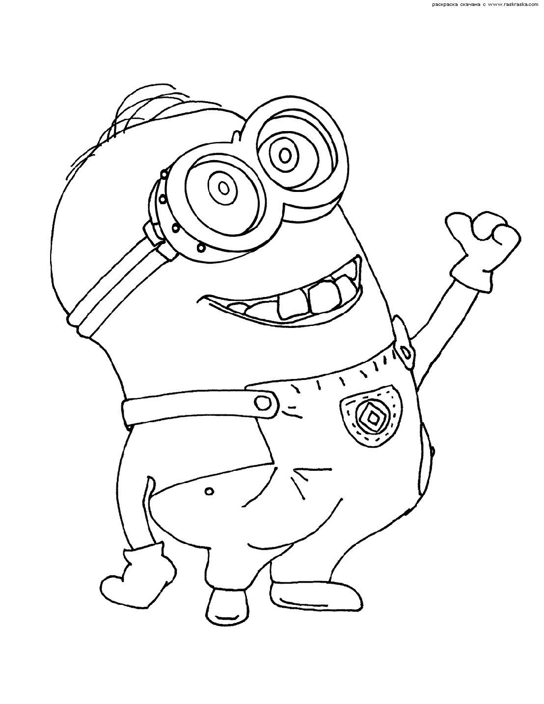 Coloriage d'un personnage emblématique du film "Les Minions" en pleine action