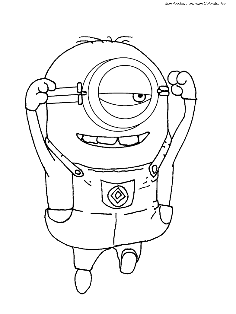 Coloriage d'un personnage du film "Détestable Moi" en pleine action