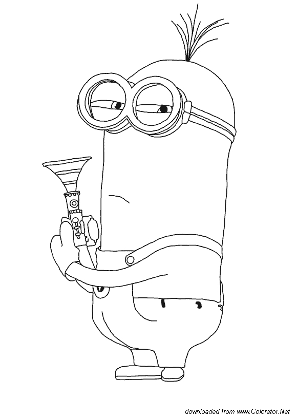 Coloriage d’un personnage iconique de "Moi, moche et méchant" en pleine expression