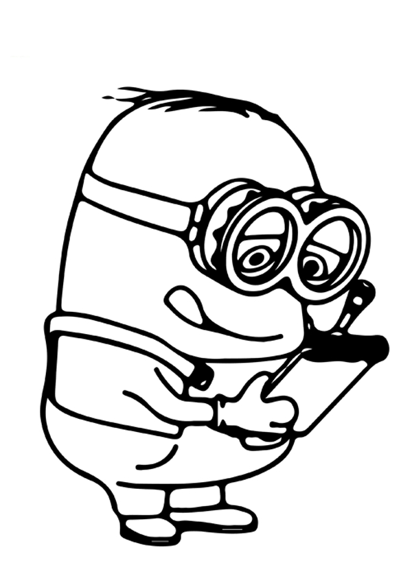 Coloriage de personnages du film "Moi, Moche et Méchant" en pleine action