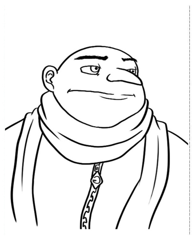 Coloriage d'un personnage de "Moi, moche et méchant" en pleine action