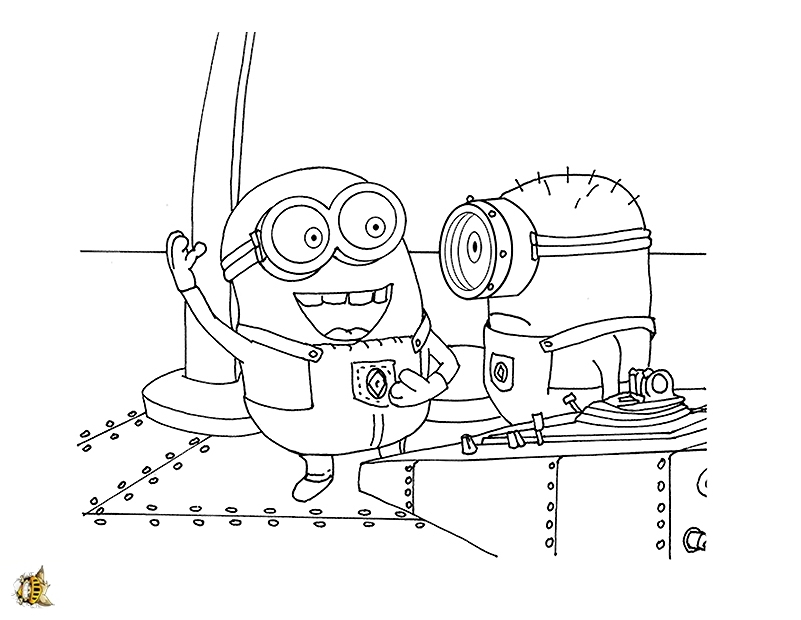 Coloriage de personnages des Minions avec des éléments humoristiques
