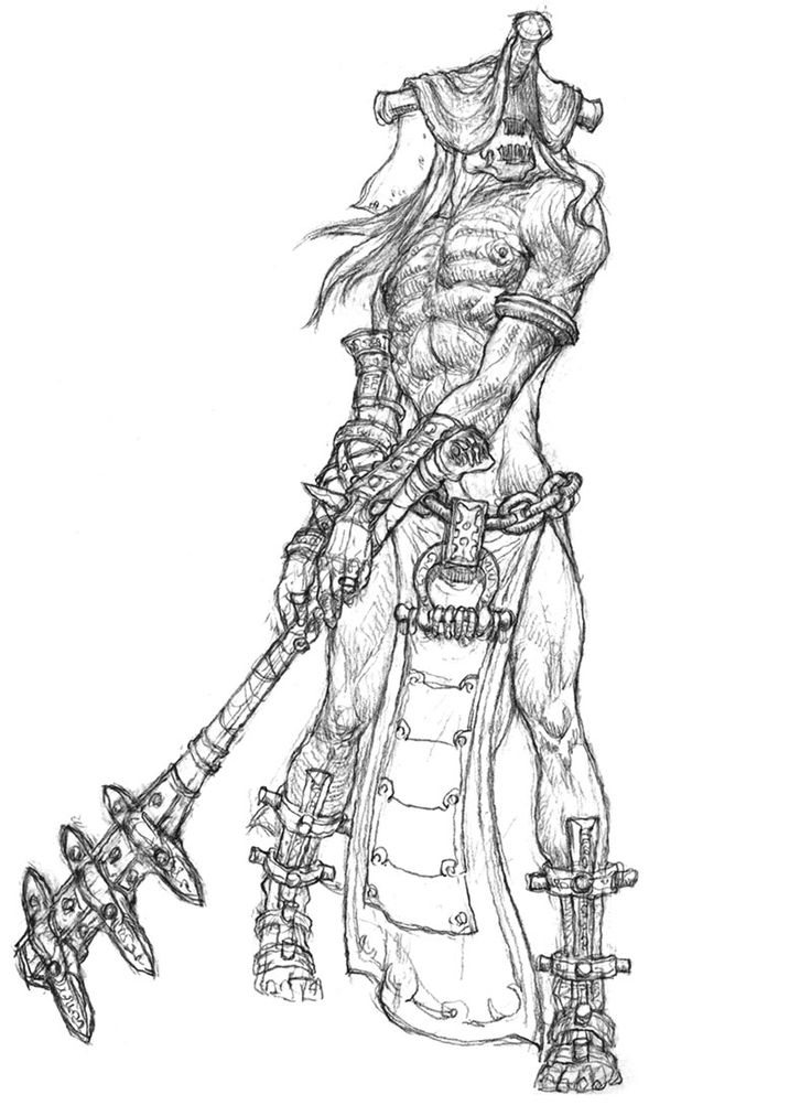 Coloriage de Diablo en pleine action avec son trident