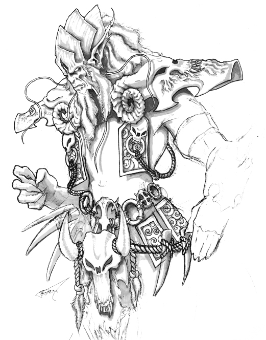 Coloriage de Diablo dans une pose dynamique avec des éléments de fond