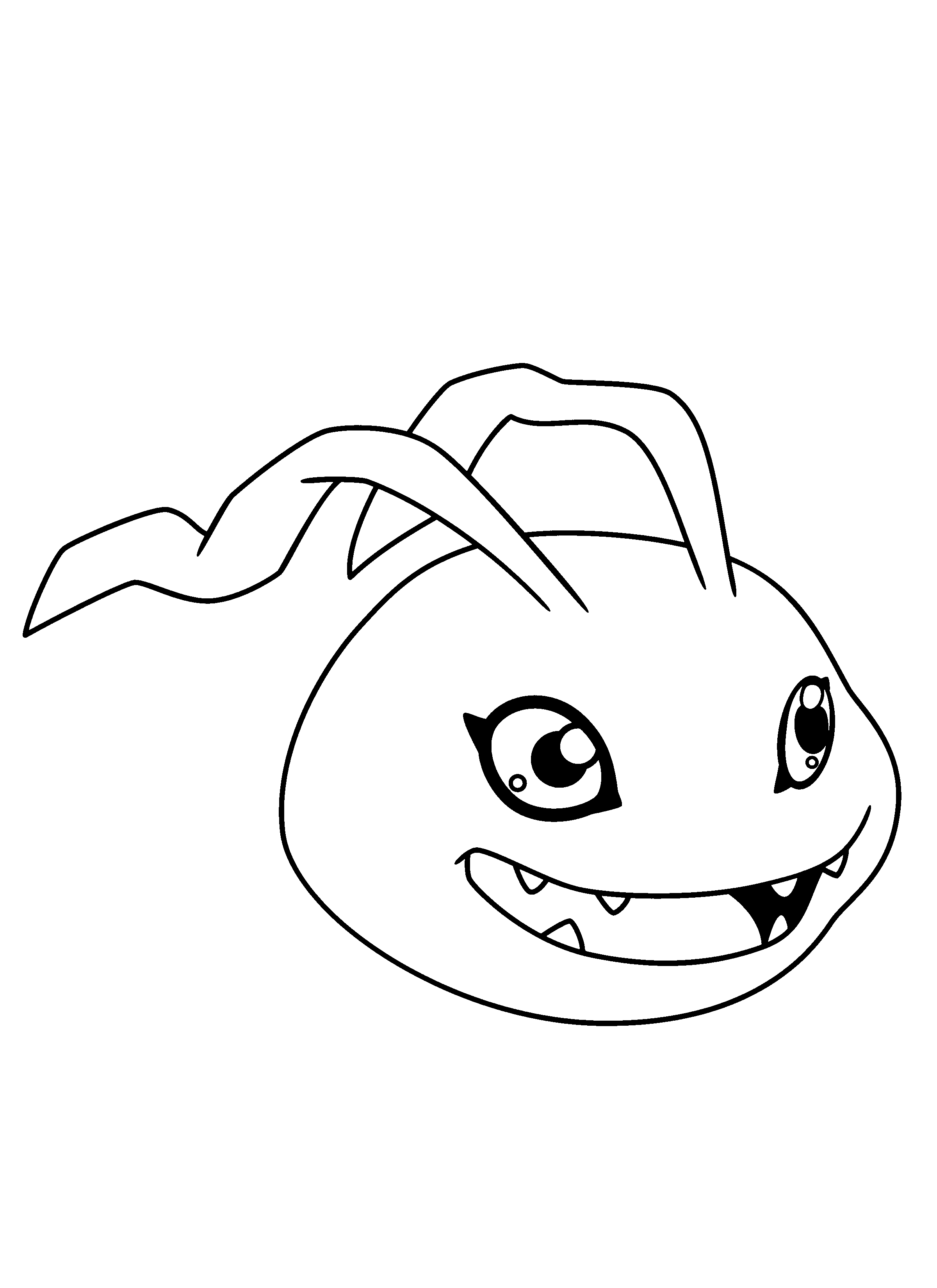 Coloriage d'un personnage de Digimon en pleine action