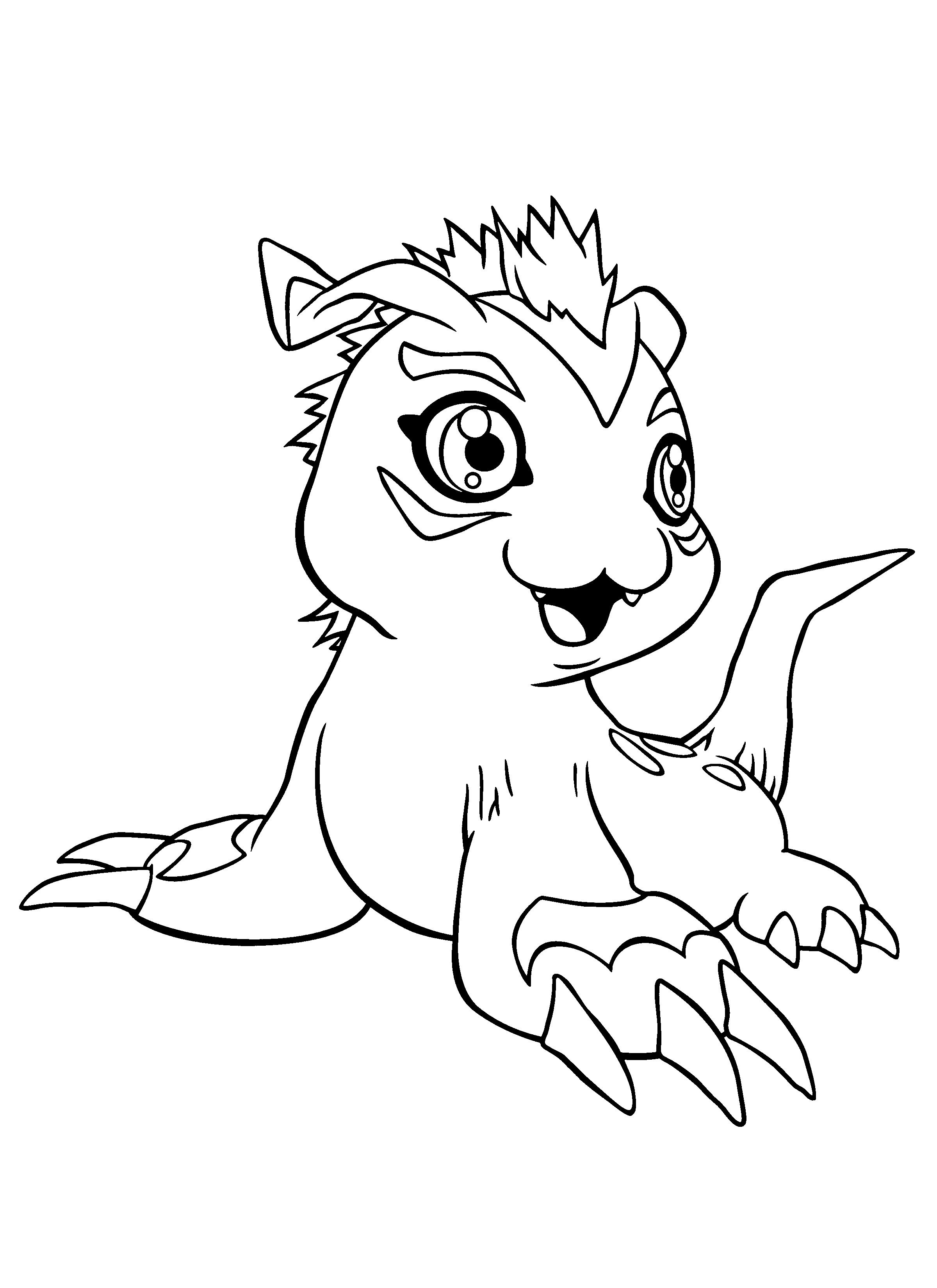 Digimon en pleine aventure dans un décor de nature