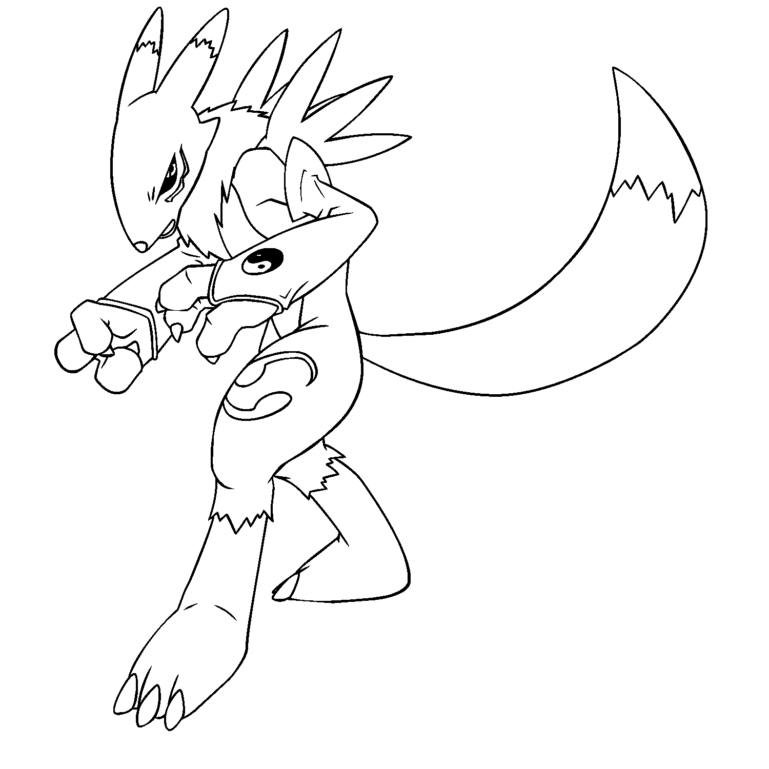 Un digimon en pleine action dans un environnement aventureux