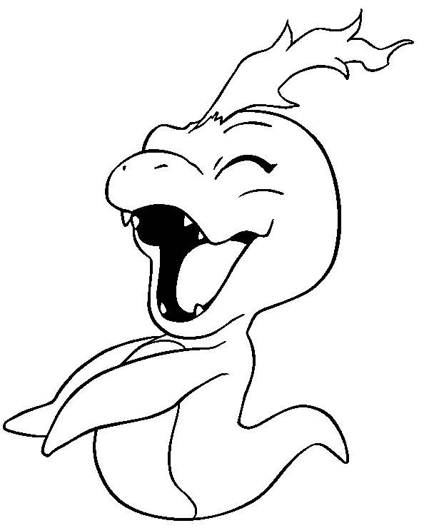 Coloriage d'un Digimon en pleine action dans un décor dynamique
