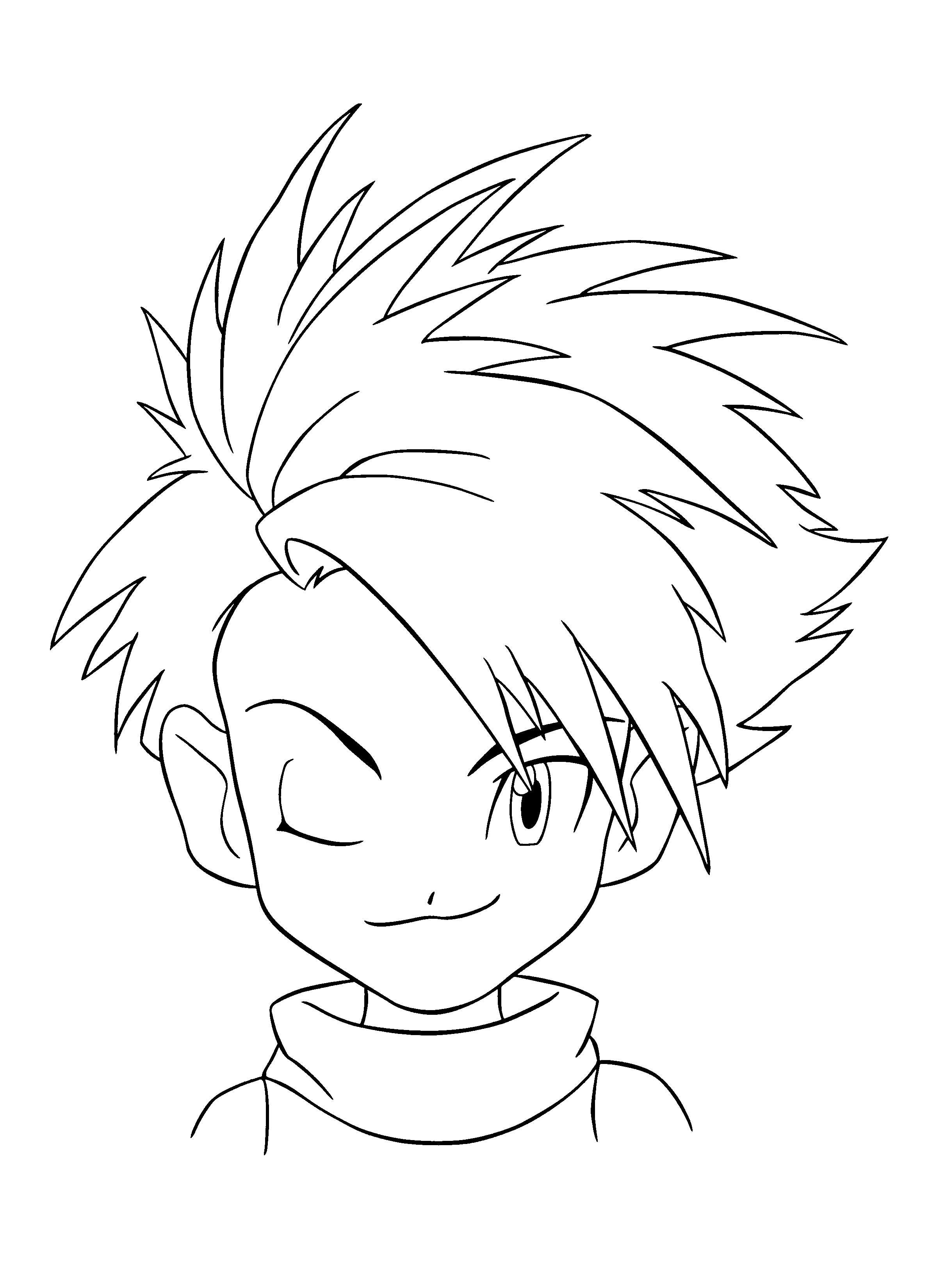 Coloriage d'un Digimon en pleine action dans un décor dynamique