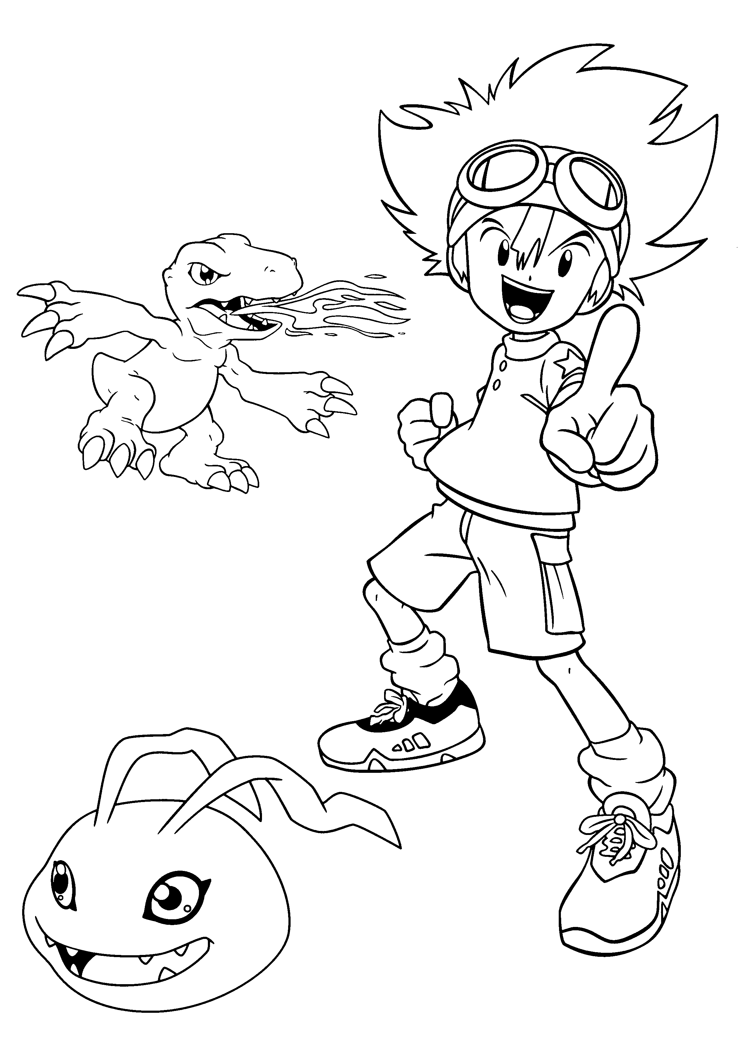 Un digimon en pleine action dans un environnement dynamique