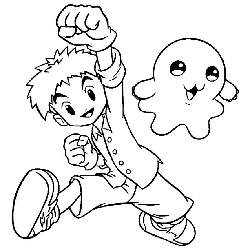 Digimon en pleine action dans un décor de bataille