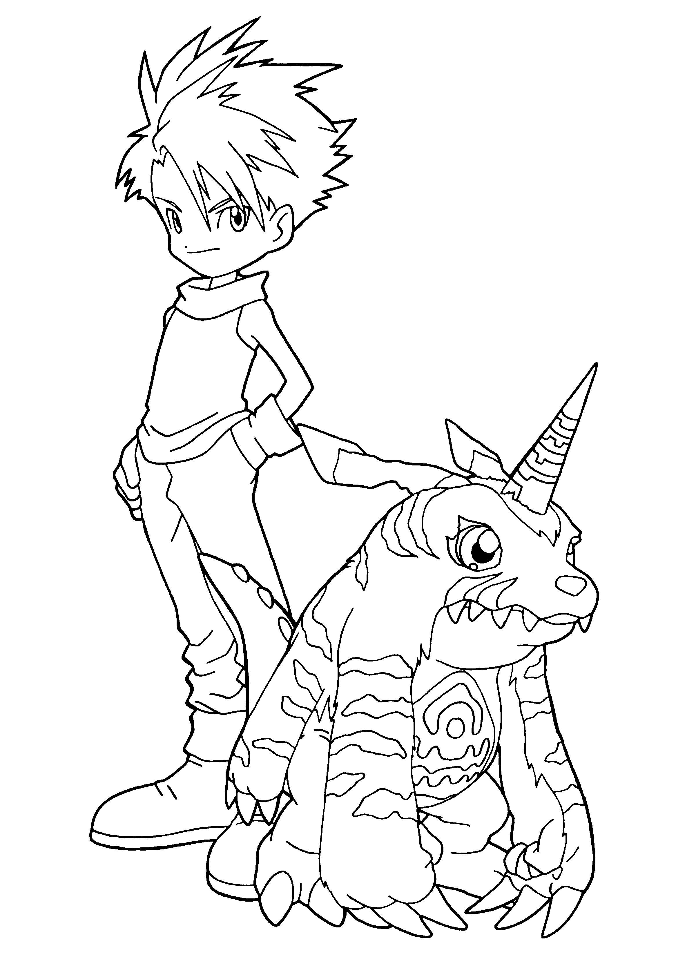 Un digimon en pleine action dans un environnement dynamique