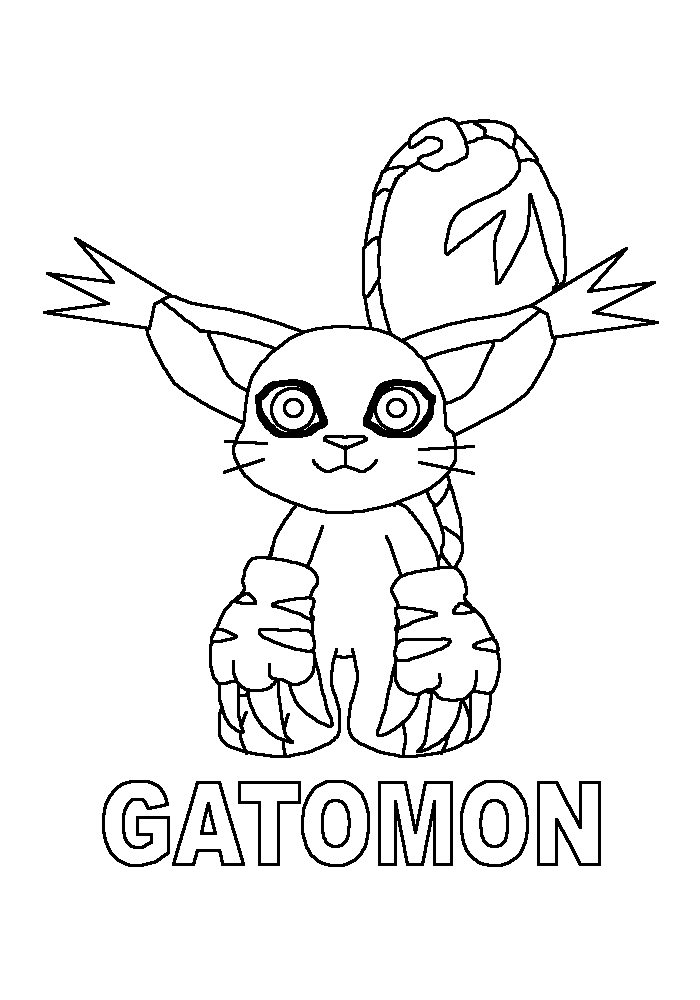 Un digimon en pleine action avec son environnement
