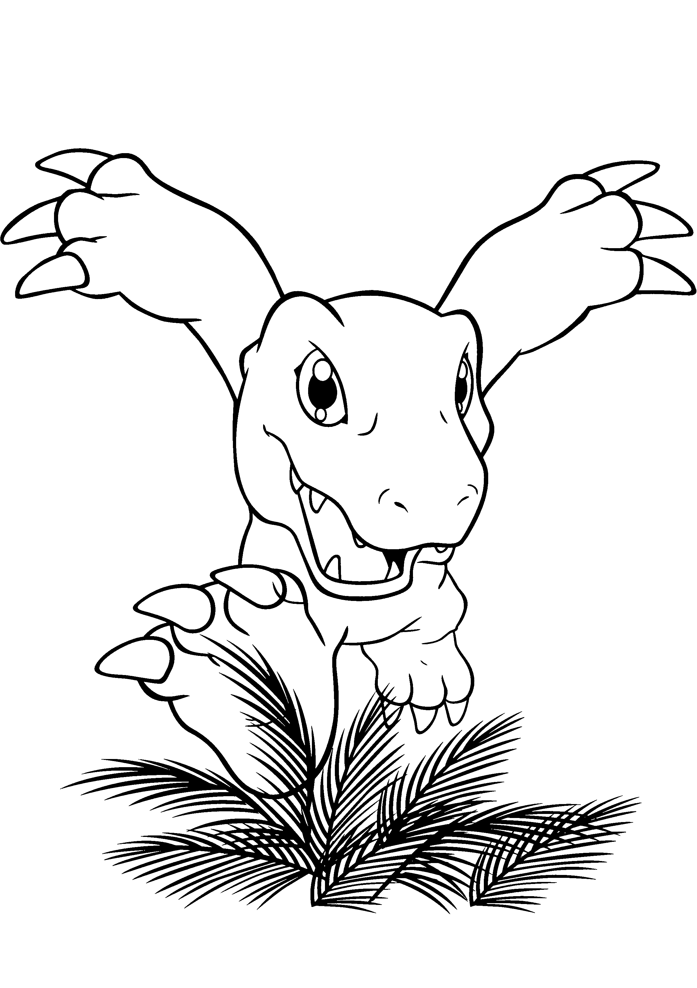 Digimon en pleine aventure dans un décor naturel