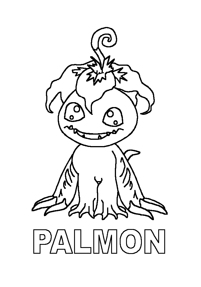 Un digimon en pleine action sur fond de paysage dynamique