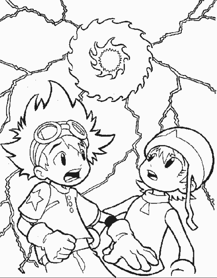 Un digimon en pleine action dans un décor dynamique