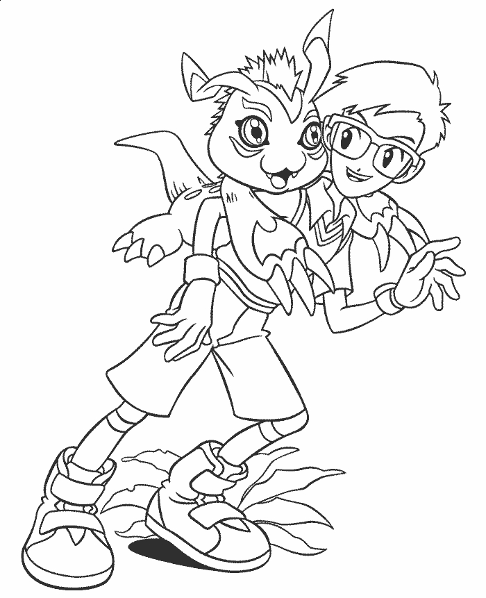 Un digimon en pleine aventure au milieu de la nature