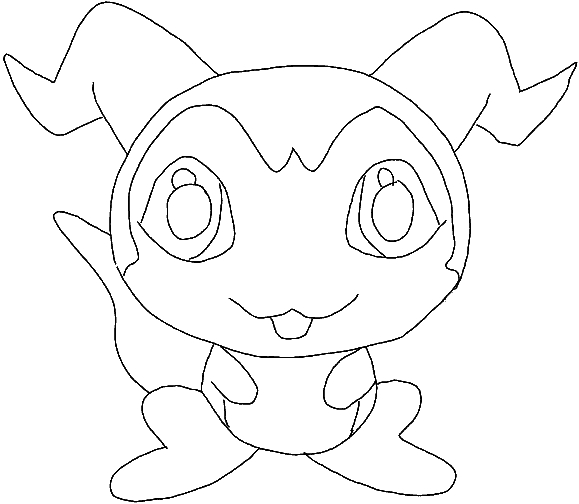 Coloriage de Digimon en pleine action avec un décor dynamique