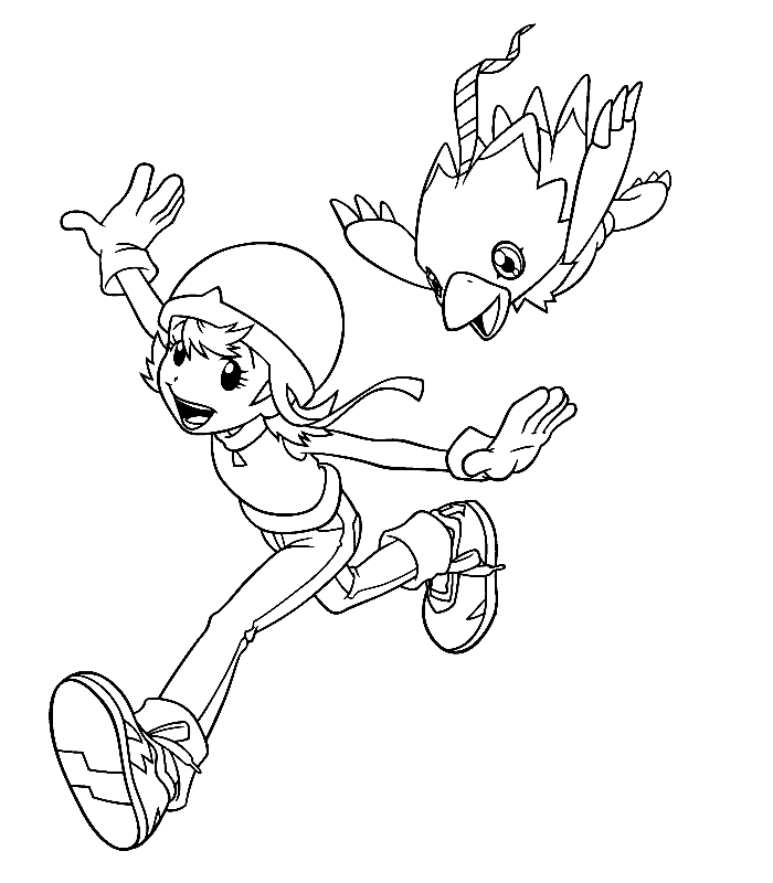 Un digimon en pleine action dans un monde fantastique