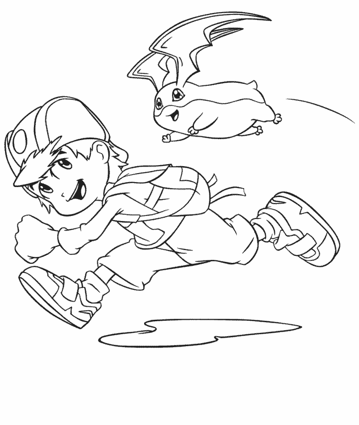 Un digimon en pleine action au cœur d'un paysage fantastique Un digimon en pleine action au cœur d'un paysage fantastique