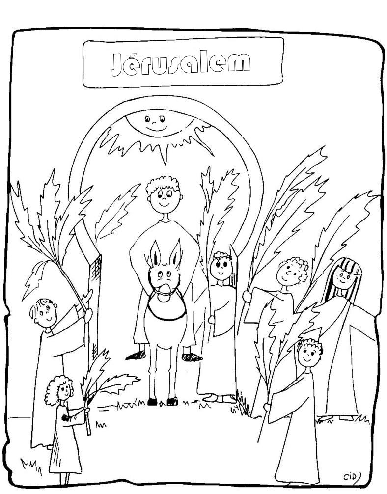 Scène de la procession du Dimanche des Rameaux avec des fidèles et des palmes Scène de la procession du Dimanche des Rameaux avec des fidèles et des palmes