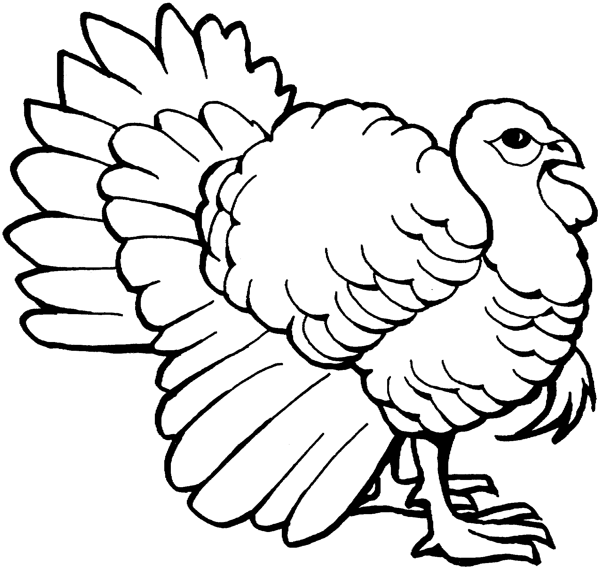 Coloriage d'une dinde ornée au milieu de feuilles