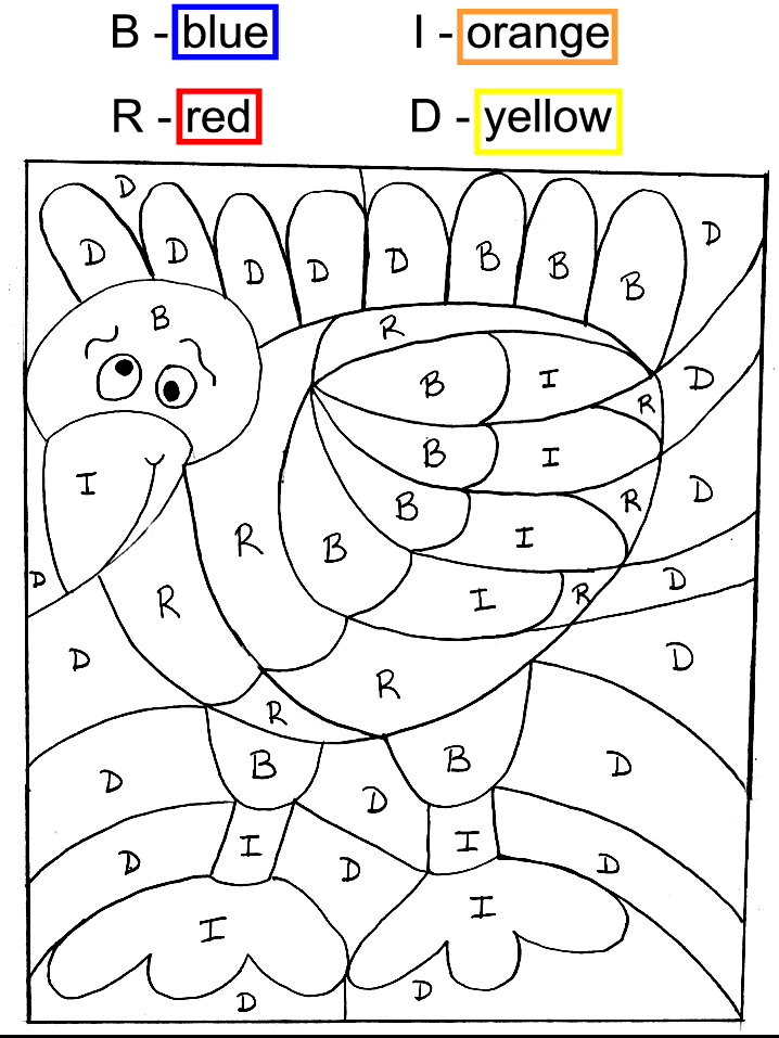 Coloriage d'une dinde ornée dans un décor naturel Coloriage d'une dinde ornée dans un décor naturel