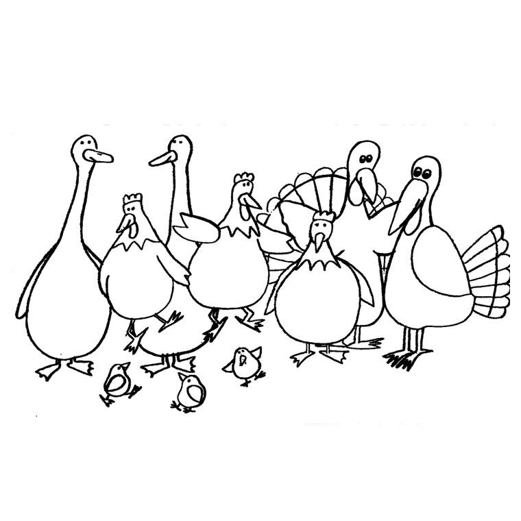 Coloriage d'une dinde dans un paysage de Thanksgiving