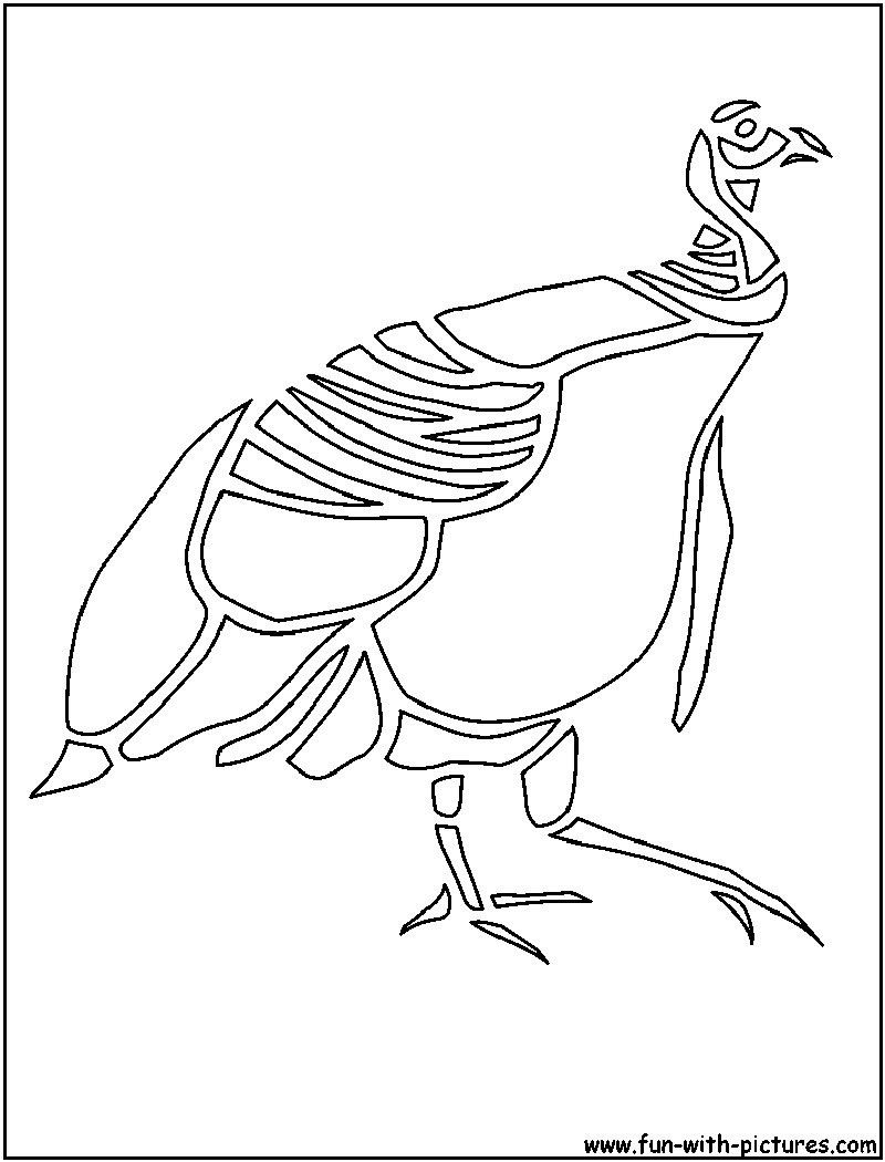Coloriage d'une dinde ornée dans un décor automnal