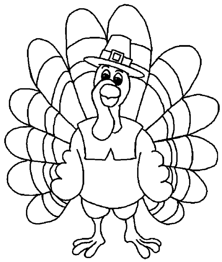 Coloriage d'une dinde en pleine nature