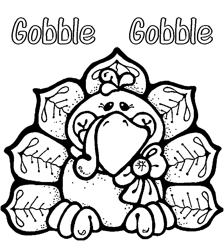 Coloriage d'une dinde entourée de plumes et de détails festifs